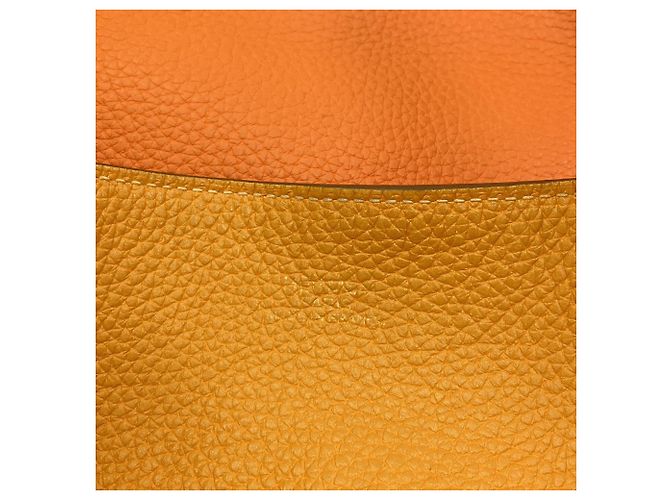 Hermès Saco Tote Hermes Double Sens 36 Laranja Amarelo - vista 7