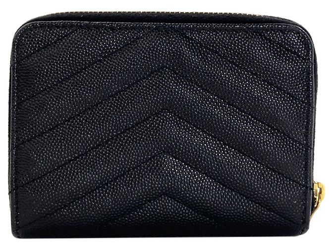 Autre Marque Cartera bi-fold de piel Saint Laurent Cassandra Negro - vista 2