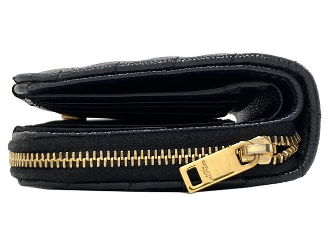 Autre Marque Cartera bi-fold de piel Saint Laurent Cassandra Negro - vista 3