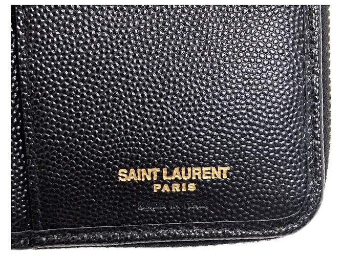 Autre Marque Cartera bi-fold de piel Saint Laurent Cassandra Negro - vista 7