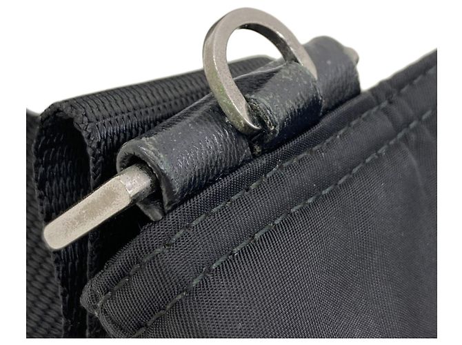 Prada BT0715 Logo Hardware Shoulder Bag Black - view 11