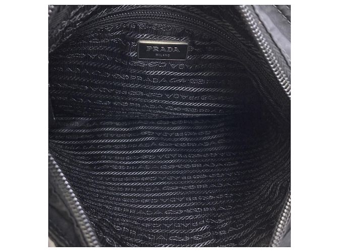 Prada BT0715 Logo Hardware Shoulder Bag Black - view 5