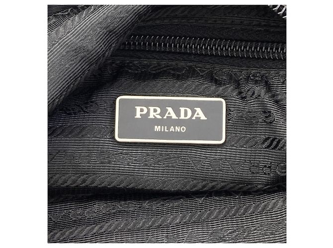 Prada BT0715 Logo Hardware Shoulder Bag Black - view 6