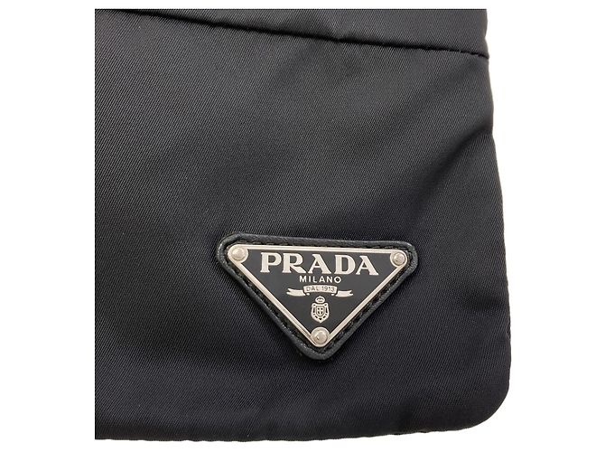 Prada BT0715 Logo Hardware Shoulder Bag Black - view 8