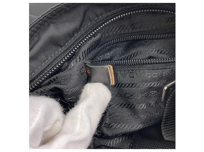 Prada BT0715 Logo Hardware Shoulder Bag Black - view 9