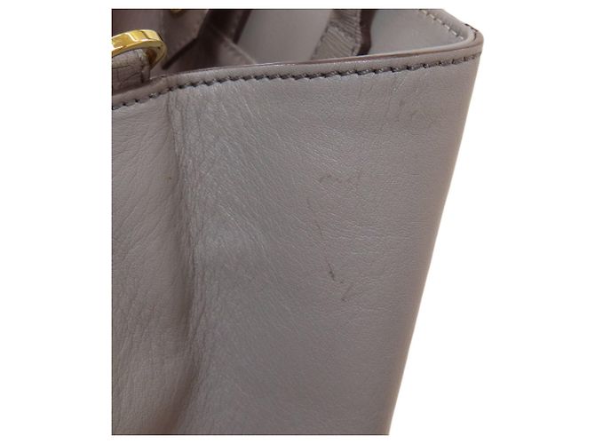 Fendi 2Jours 2-Way Handtasche aus grauem Leder - Ansicht 17