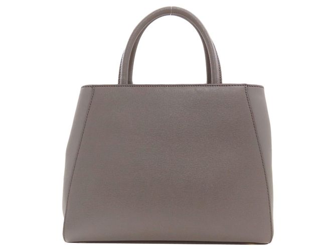 Fendi 2Jours 2-Way Handtasche aus grauem Leder - Ansicht 2