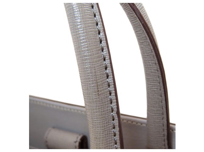 Fendi 2Jours 2-Way Handtasche aus grauem Leder - Ansicht 20