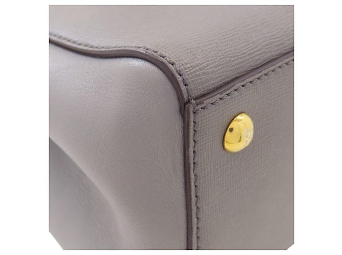 Fendi 2Jours 2-Way Handtasche aus grauem Leder - Ansicht 22