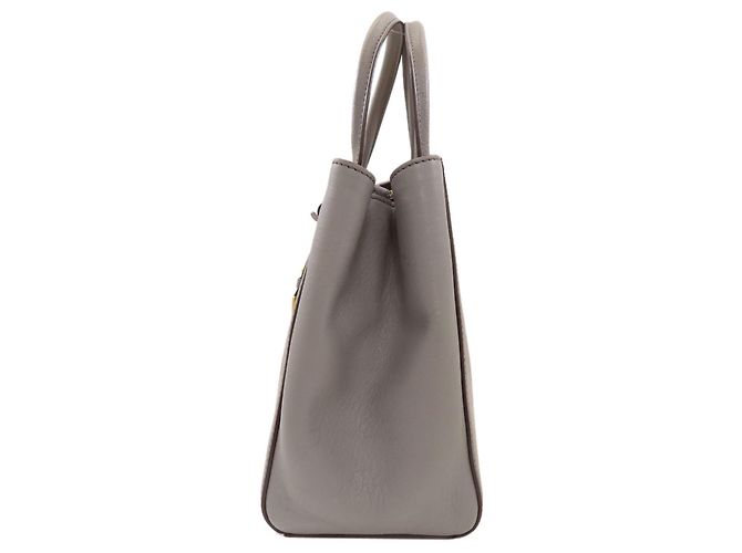 Fendi 2Jours 2-Way Handtasche aus grauem Leder - Ansicht 3