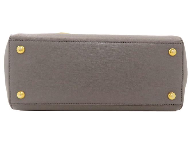 Fendi 2Jours 2-Way Handtasche aus grauem Leder - Ansicht 4