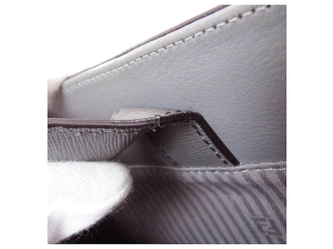 Fendi 2Jours 2-Way Handtasche aus grauem Leder - Ansicht 8