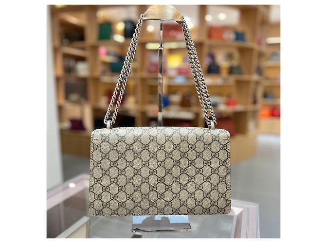 Gucci Dionysus Borsa a catena GG Supreme Rosso Beige - vista 2