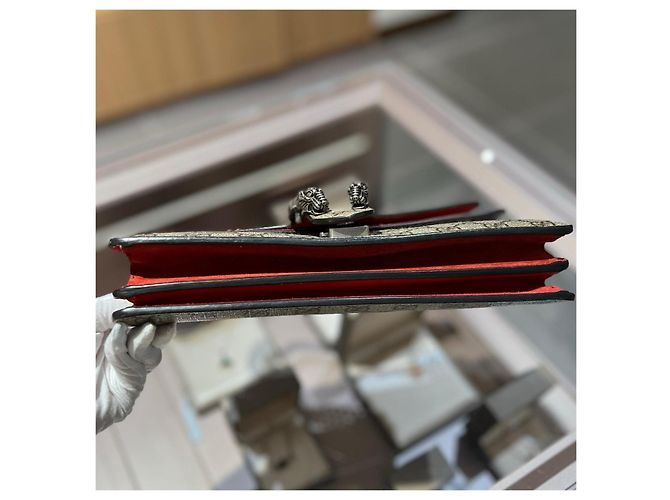 Gucci Dionysus Borsa a catena GG Supreme Rosso Beige - vista 5