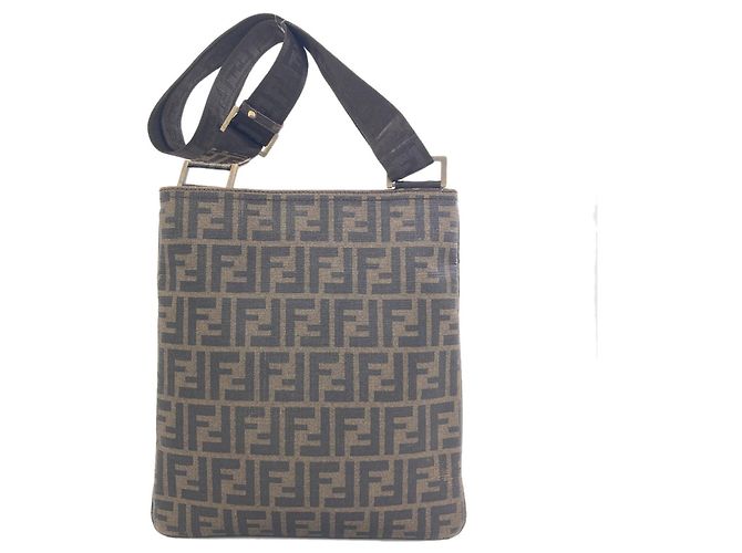 Borsa a tracolla Fendi con motivo Zucca Marrone - vista 2