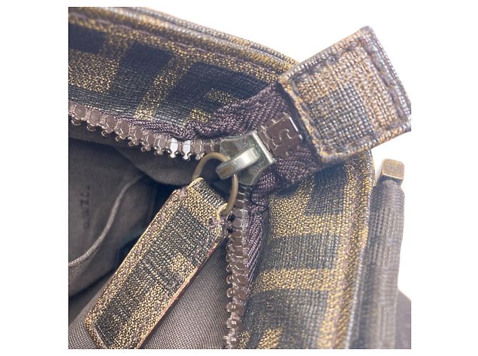 Borsa a tracolla Fendi con motivo Zucca Marrone - vista 7