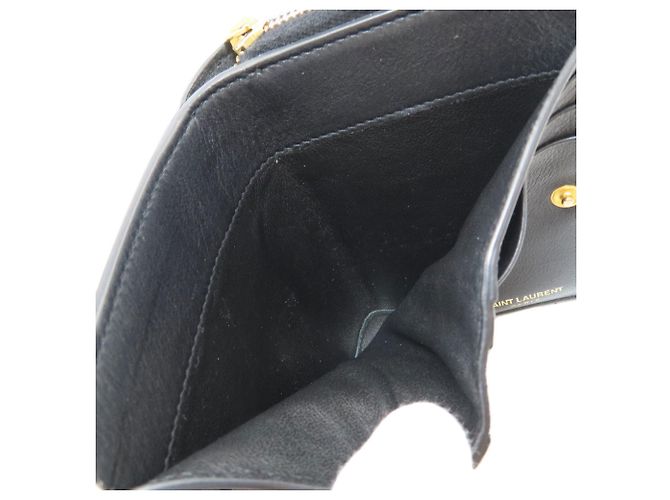 Yves Saint Laurent Cassandra Bi-fold Geldbörse Schwarz - vista 5