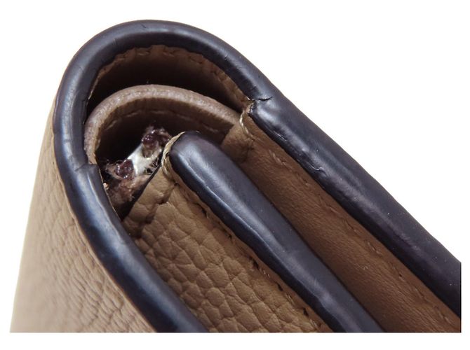 Loewe Vertical Wallet Tri-fold Calfskin Brown - view 14