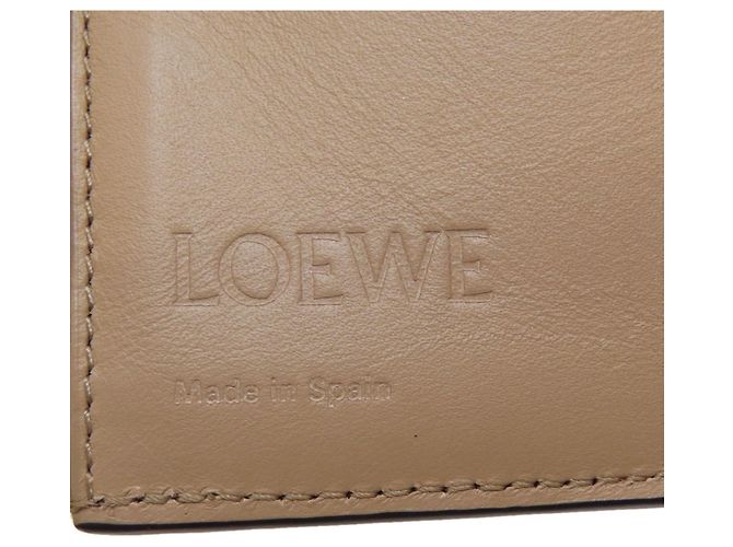 Loewe Vertical Wallet Tri-fold Calfskin Brown - view 7