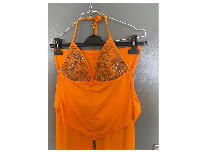 Autre Marque Completo Resort Parah Arancione con Paillettes - vista 10