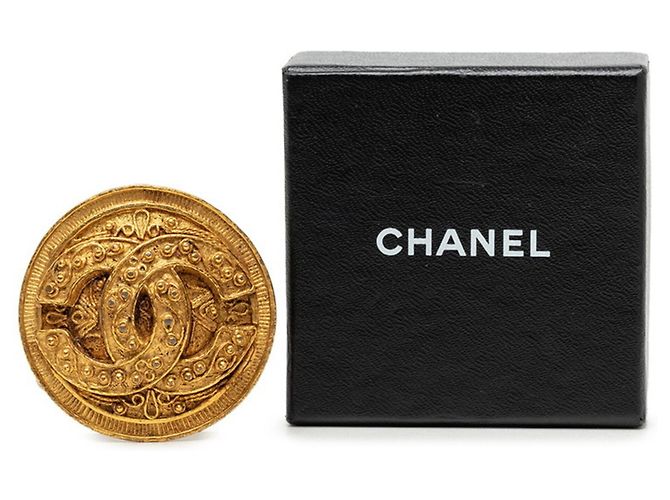 Spilla vintage Chanel Coco Mark in oro D'oro - vista 4