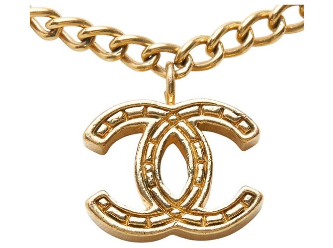 Chanel Coco Mark Chain Anhänger Halskette Golden - Ansicht 2