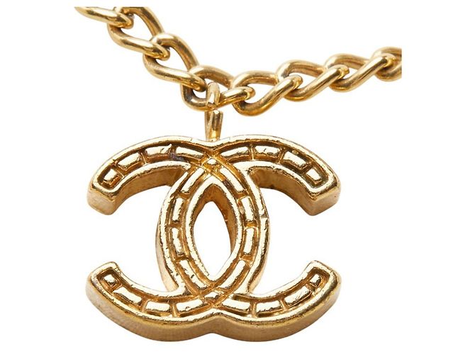 Chanel Coco Mark Chain Anhänger Halskette Golden - Ansicht 3