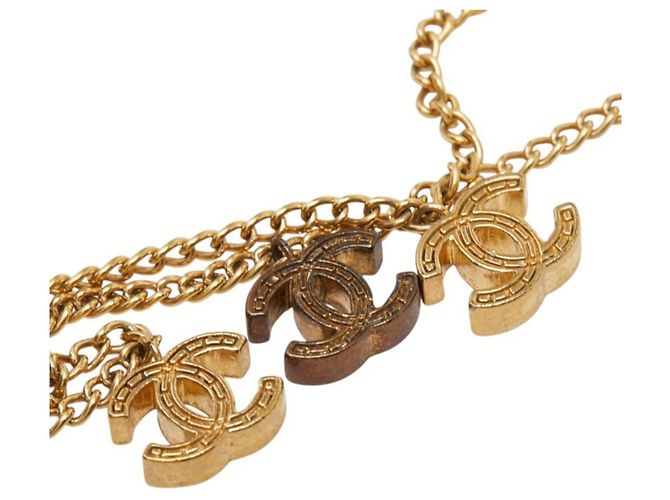 Chanel Coco Mark Chain Anhänger Halskette Golden - Ansicht 4