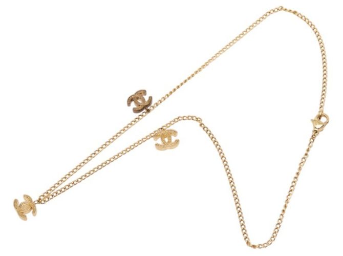 Chanel Coco Mark Chain Anhänger Halskette Golden - Ansicht 7