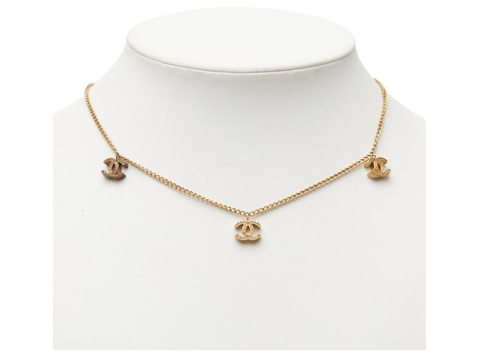 Chanel Coco Mark Chain Anhänger Halskette Golden - Ansicht 8