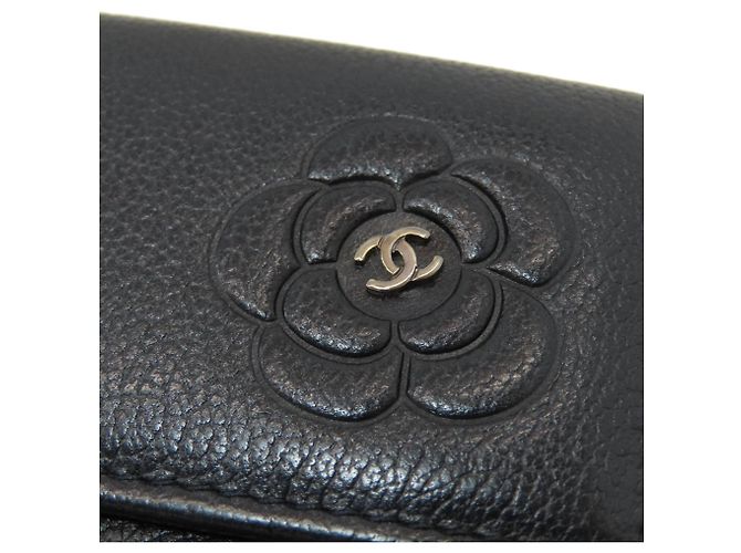 Chanel Camellia Bi-fold Geldbörse Schwarz - Ansicht 15