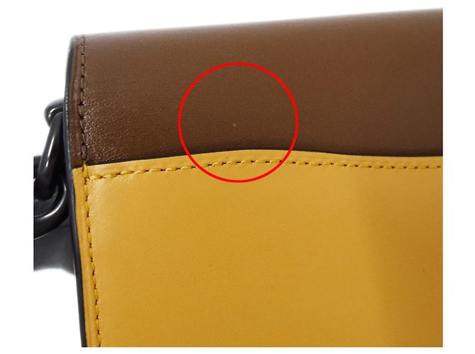 Coach Tabby Signature Lederhandtasche Braun Gelb - Ansicht 10