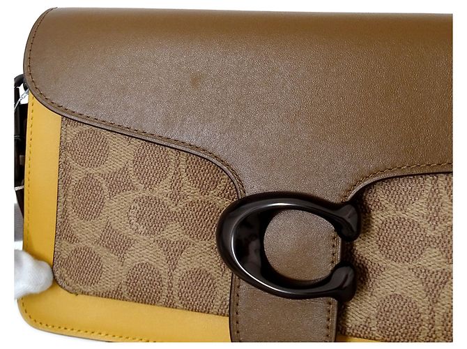 Coach Tabby Signature Lederhandtasche Braun Gelb - Ansicht 11