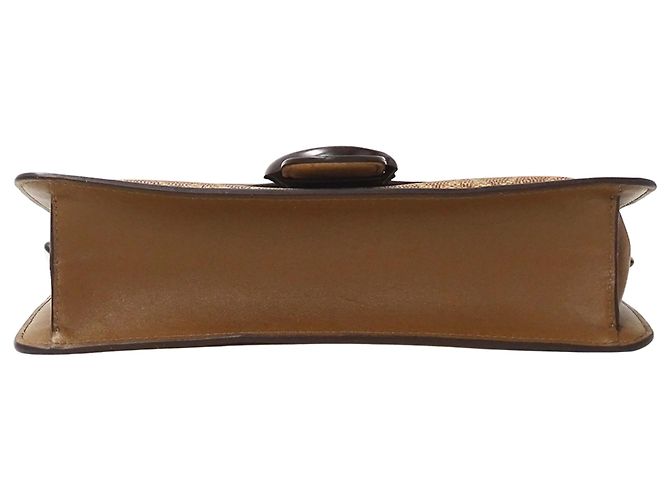 Coach Tabby Signature Lederhandtasche Braun Gelb - Ansicht 3