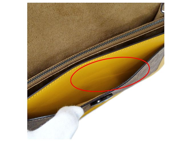 Coach Tabby Signature Lederhandtasche Braun Gelb - Ansicht 7