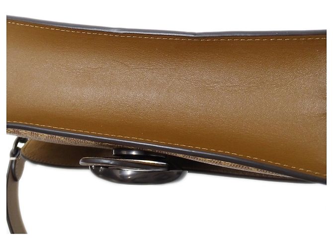 Coach Tabby Signature Lederhandtasche Braun Gelb - Ansicht 9