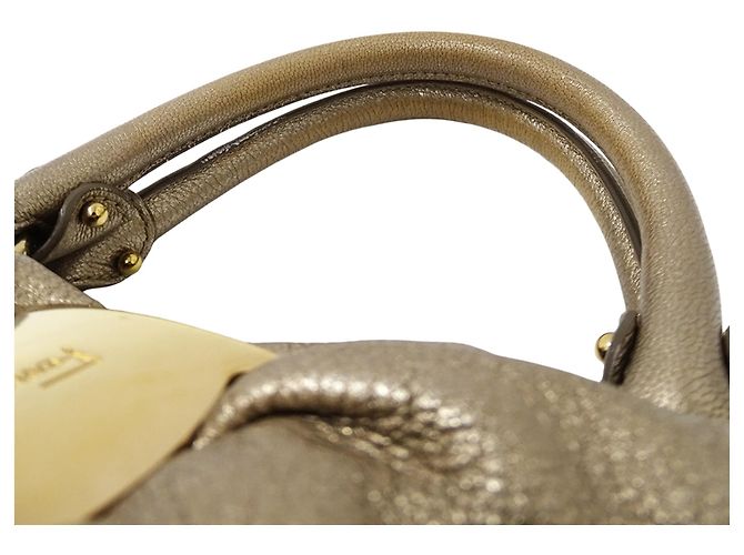 Borsa in pelle dorata Salvatore Ferragamo D'oro - vista 10