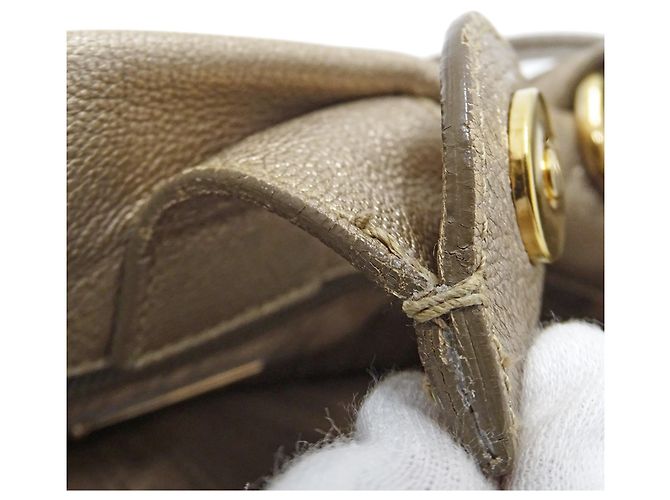 Borsa in pelle dorata Salvatore Ferragamo D'oro - vista 13