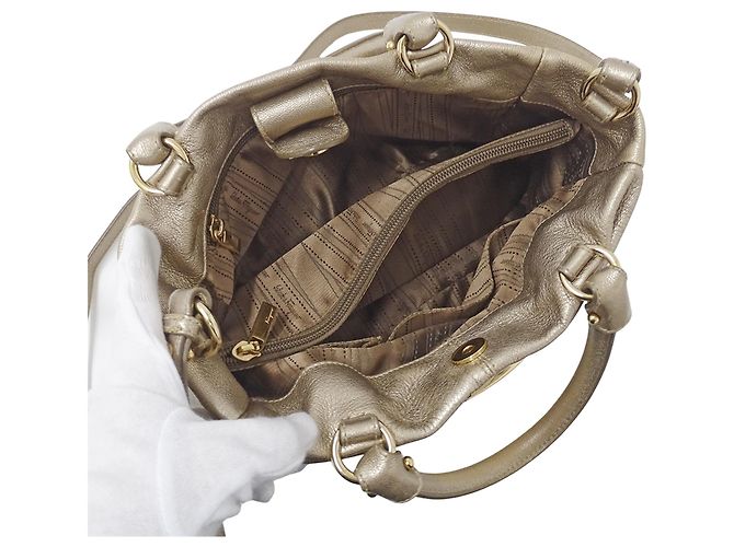 Borsa in pelle dorata Salvatore Ferragamo D'oro - vista 5