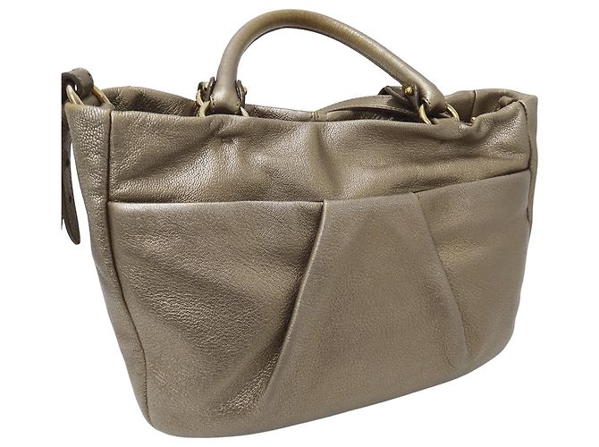 Borsa in pelle dorata Salvatore Ferragamo D'oro - vista 8