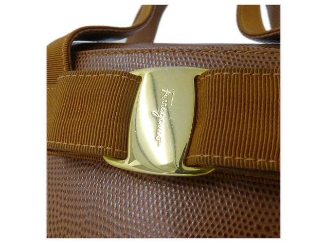 Borsa a mano in pelle marrone Salvatore Ferragamo - vista 8