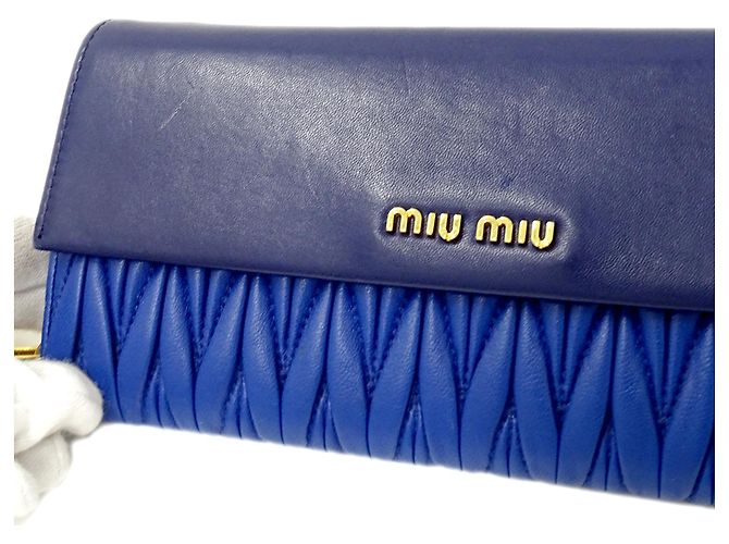 Portafoglio a spalla da donna Miu Miu Blu - vista 12