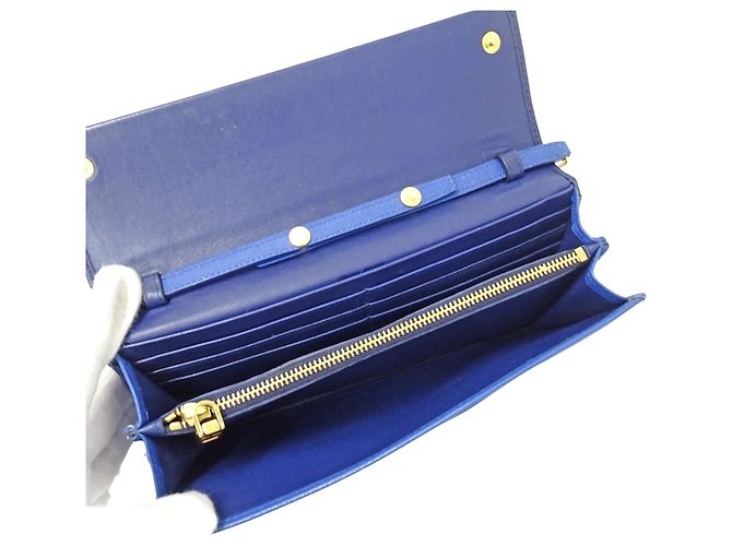 Portafoglio a spalla da donna Miu Miu Blu - vista 5