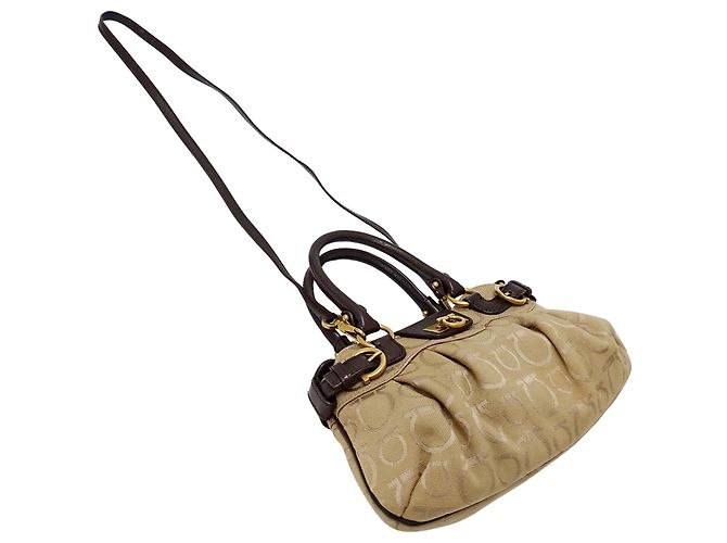 Gancini Borsa in tela beige Salvatore Ferragamo - vista 4