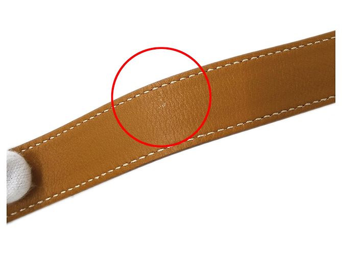 Borsa in pelle Gancini Salvatore Ferragamo Marrone Bianco - vista 12