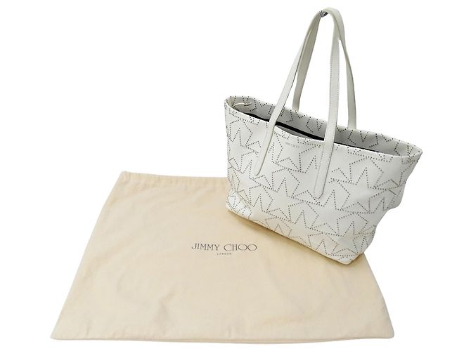 Borsa in pelle bianca Jimmy Choo Bianco - vista 7