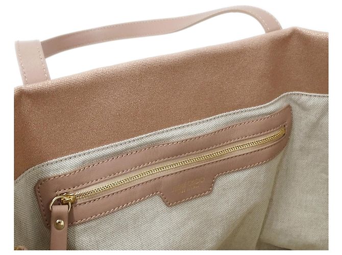 Borsa Tote Jimmy Choo in tela rosa - vista 9