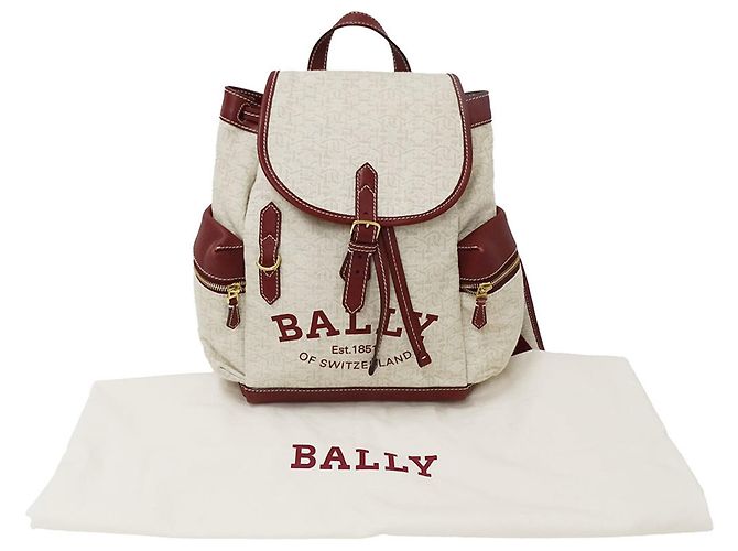 Bally Canvas-Handtasche für Damen Roh Bordeaux - Ansicht 6