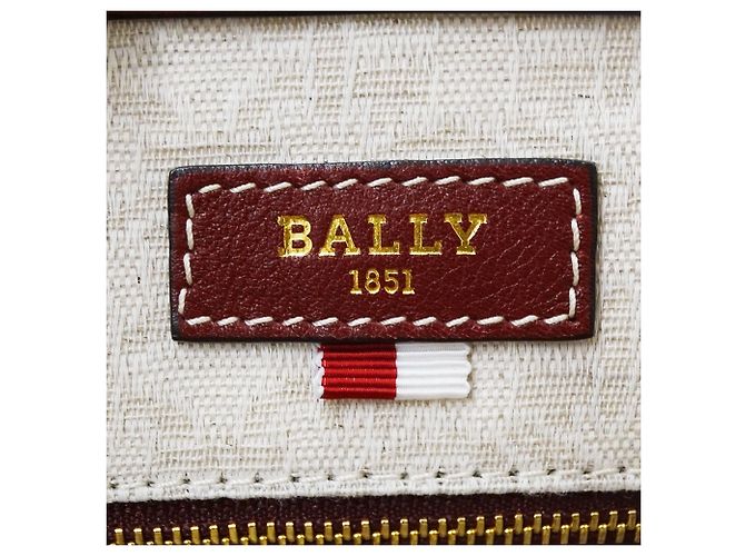 Bally Canvas-Handtasche für Damen Roh Bordeaux - Ansicht 8