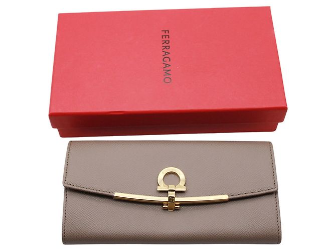 Gancini Cartera de piel gris para mujer Salvatore Ferragamo Castaño - vista 10